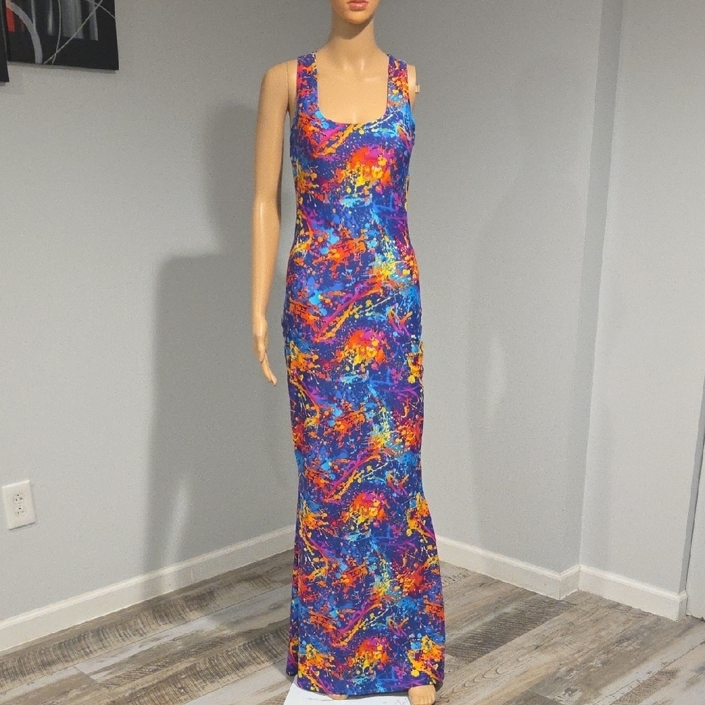 Colorful Abstract Maxi Dress - Picture 9 of 12